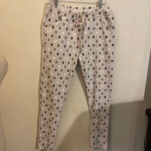 MARISIMA Polka Dot JOGGERS Pants One Size Made In Italy